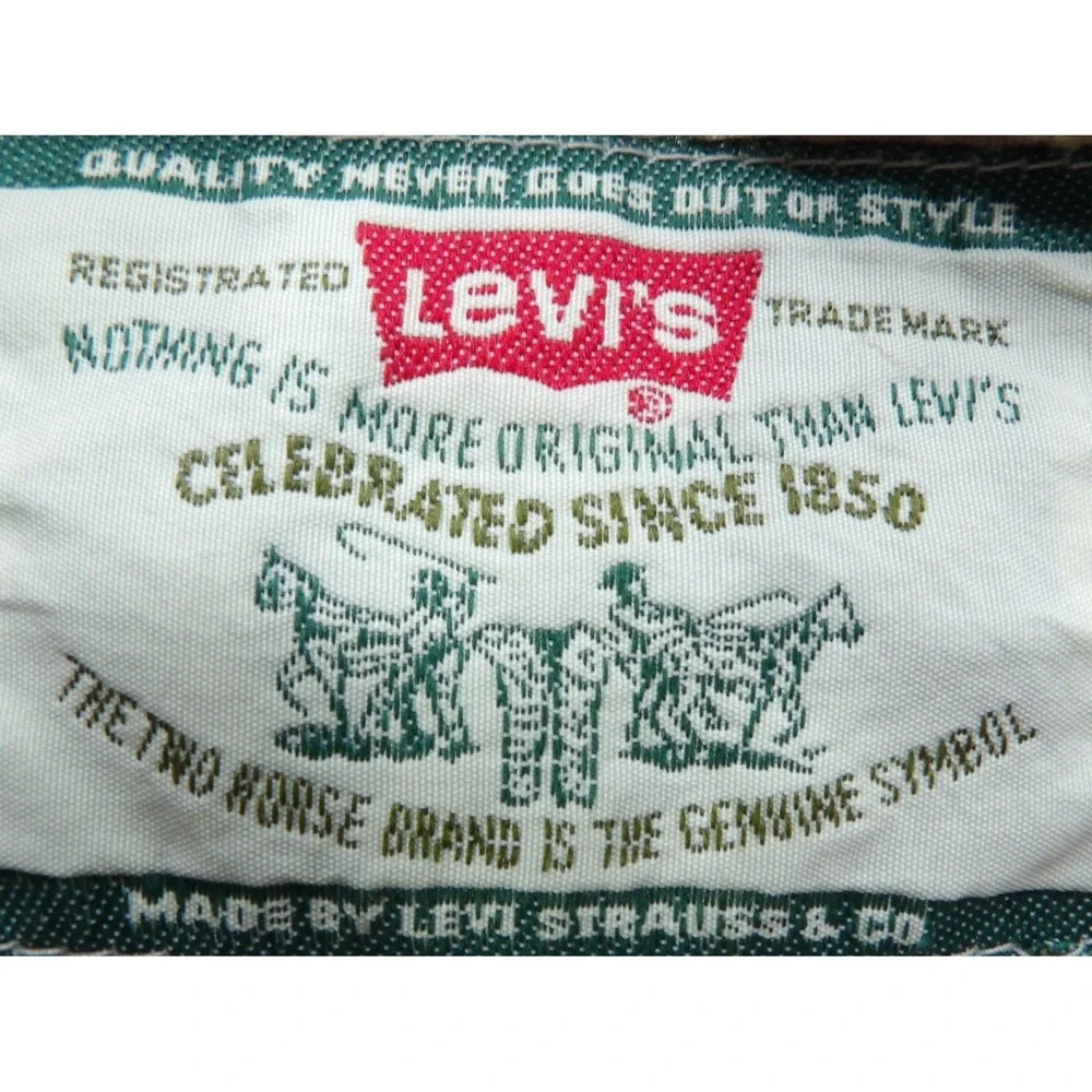 VTG Levis Authentic Workwear‎ Twill Shirt Men XL Khaki Button Up 90s Embroidered